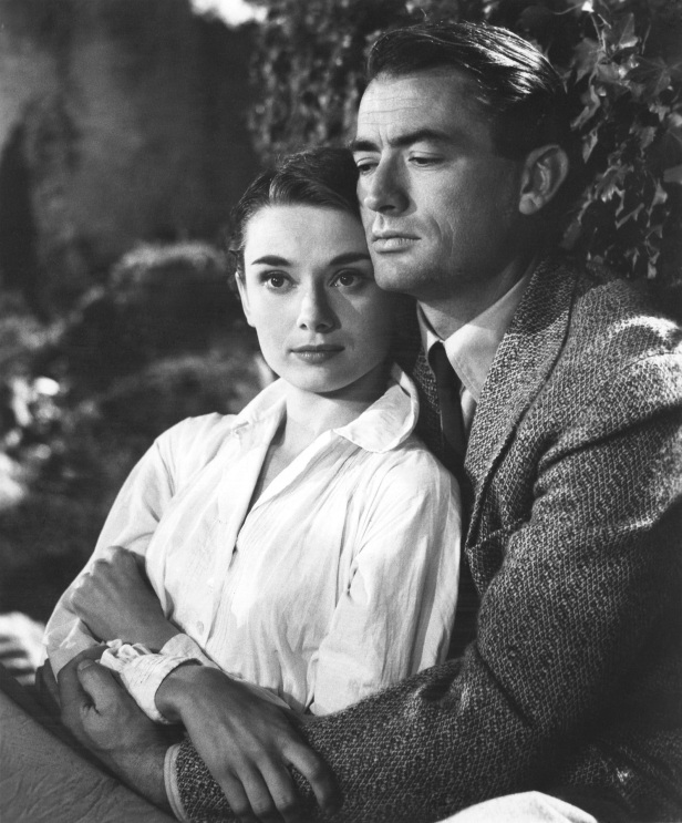 Romantic leading man with Audrey Hepburn in Roman Holiday